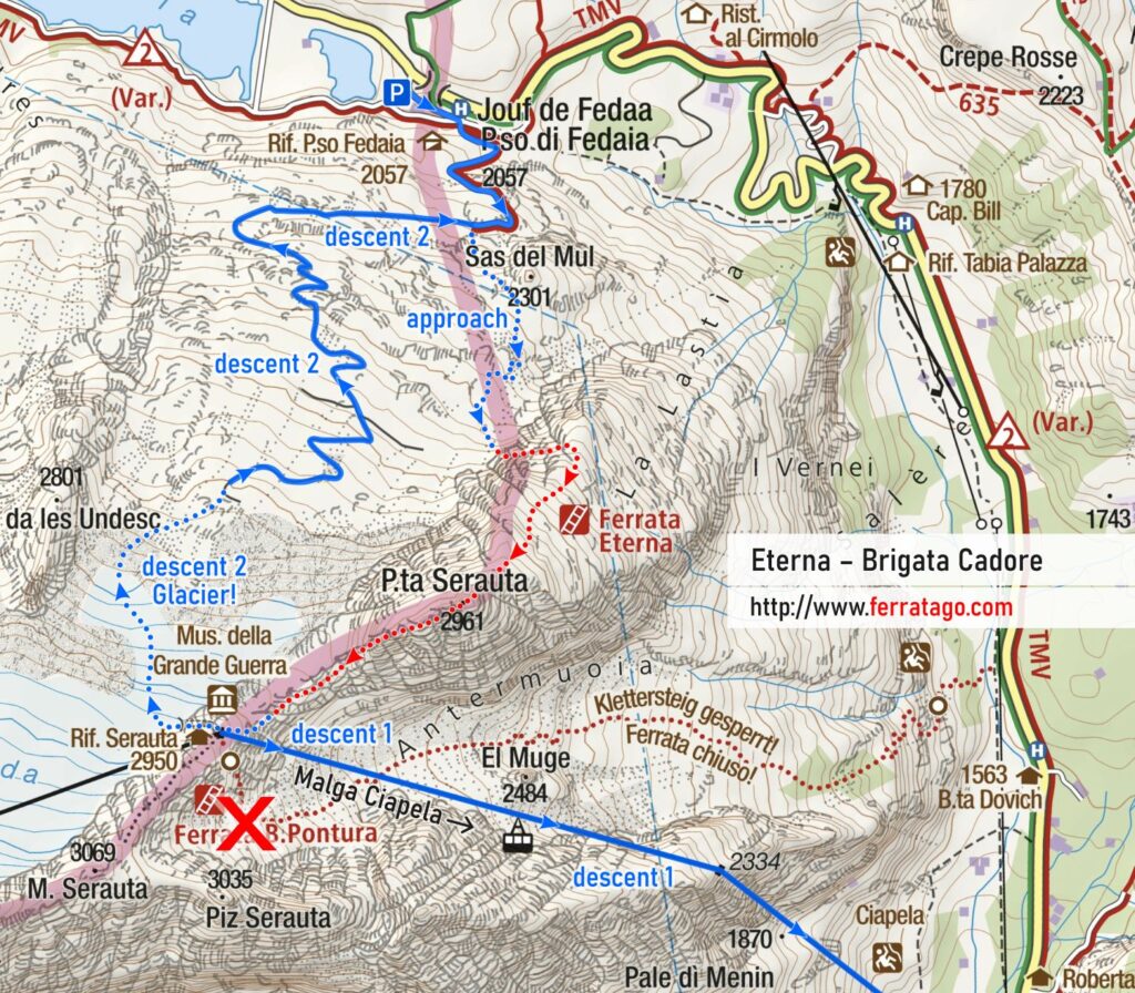 Eterna – Brigata Cadore via ferrata map