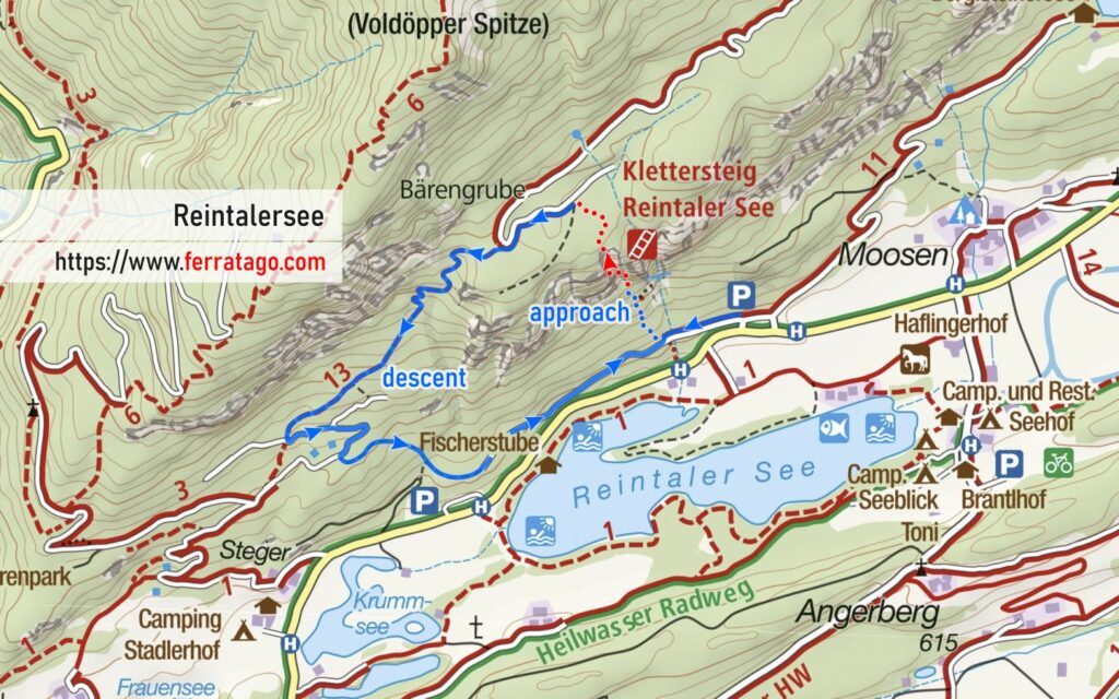 Reintalersee via ferrata map